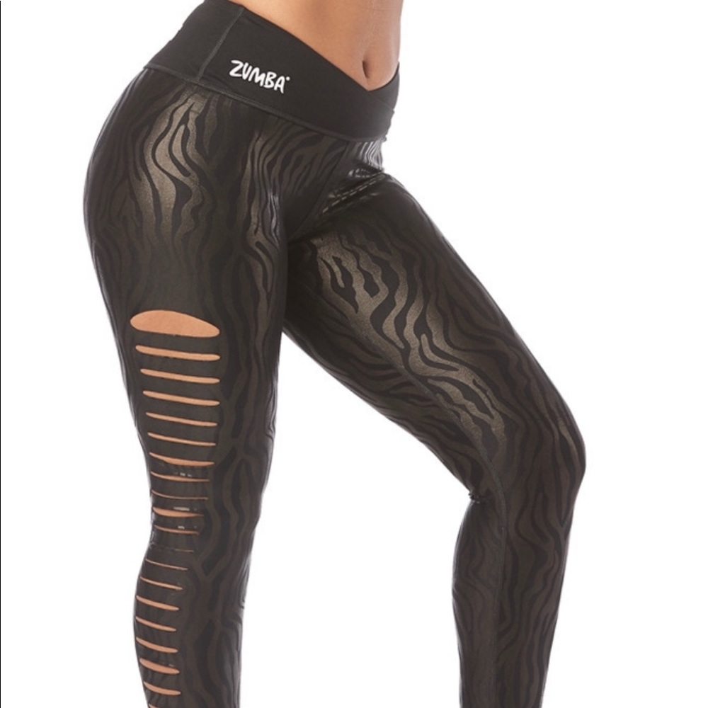 Zumba Happiness Slashed Ankle Leggings (NWT)